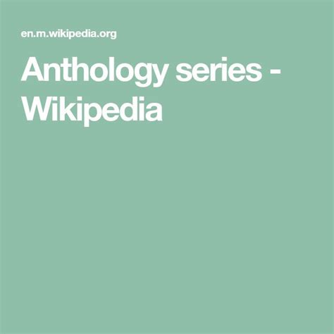 anthology series wikipedia